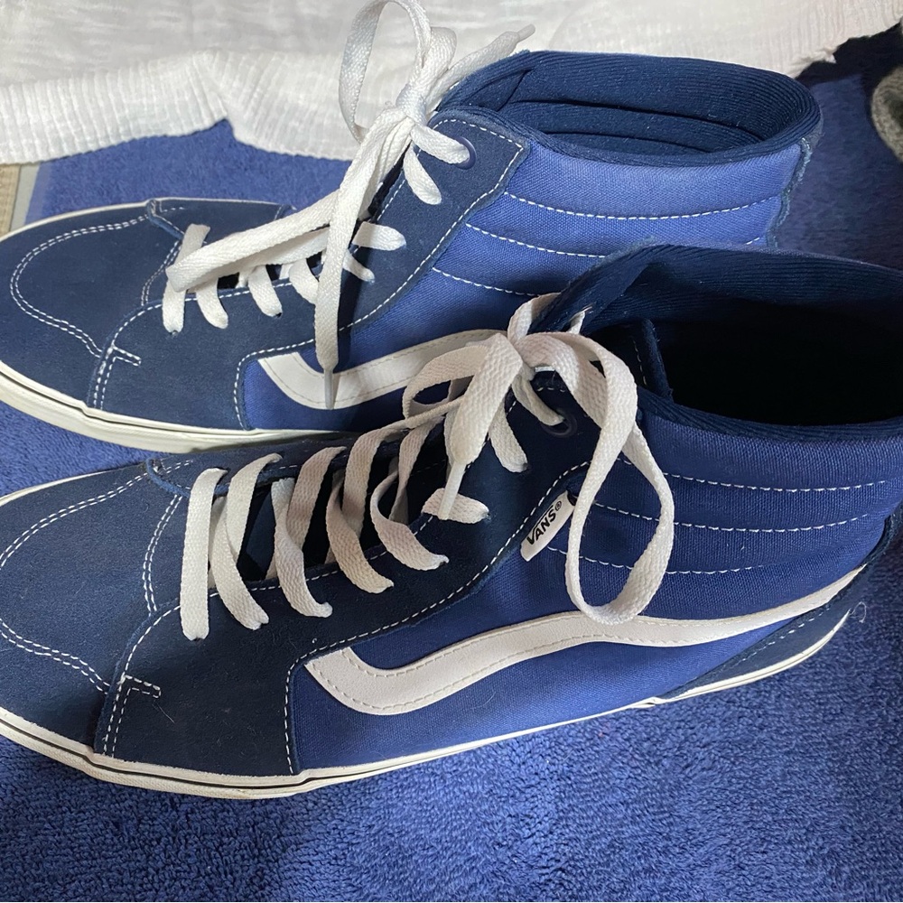 Vans Men's Navy and White High-Top Sneakers sz 12-NWOT